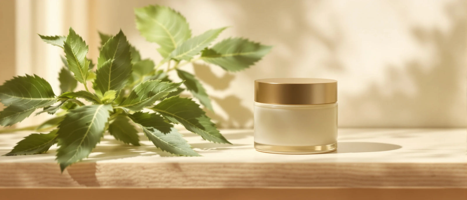 Beinwell-Blätter neben beruhigender Creme – Allantoin, Tays Natural