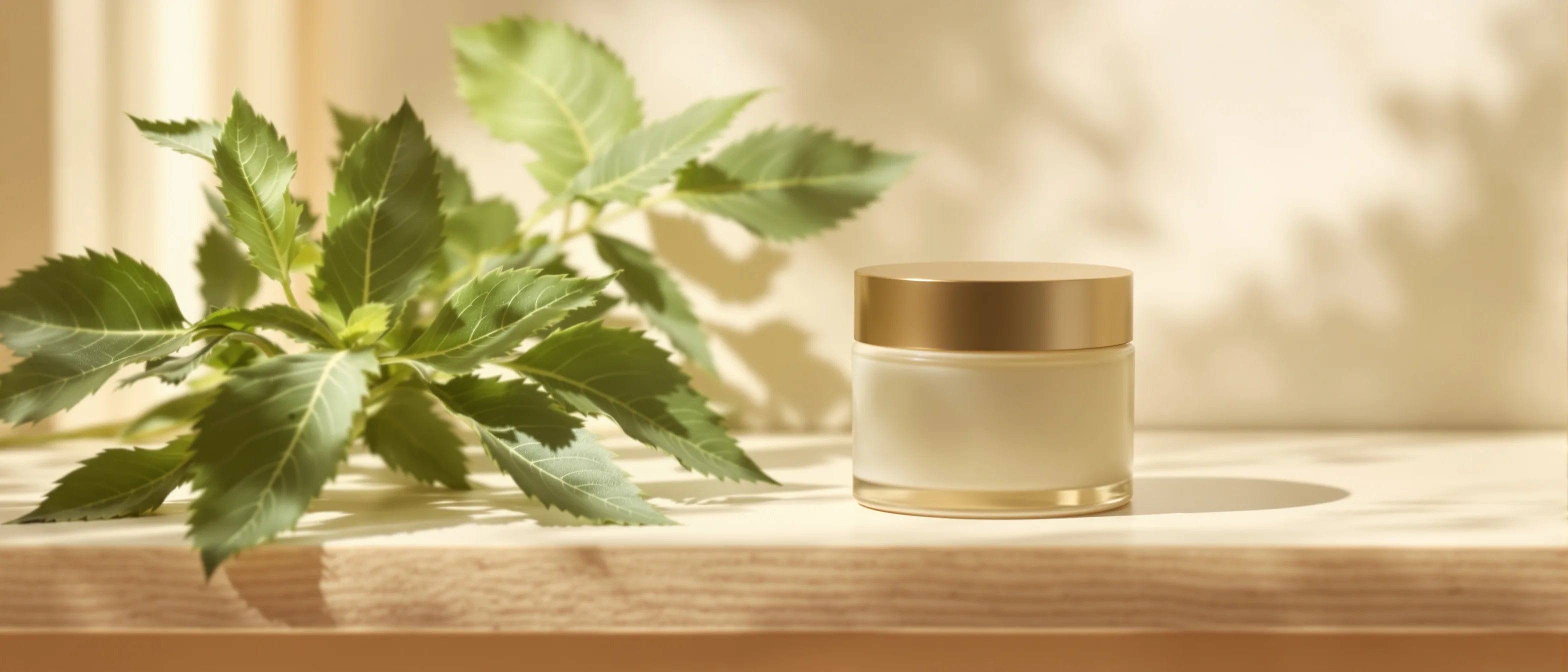 Beinwell-Blätter neben beruhigender Creme – Allantoin, Tays Natural