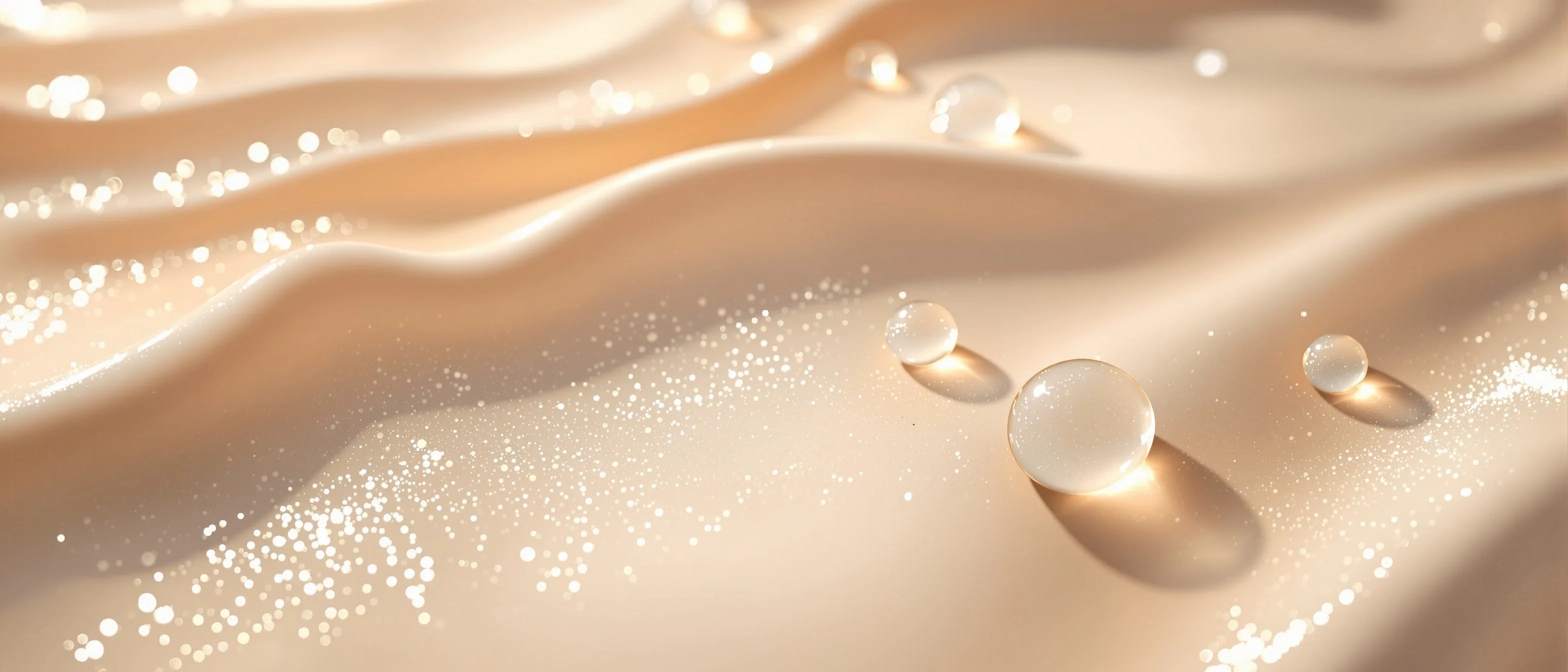 Glänzende Feuchtigkeitstropfen auf Creme – Glycerin, Tays Natural