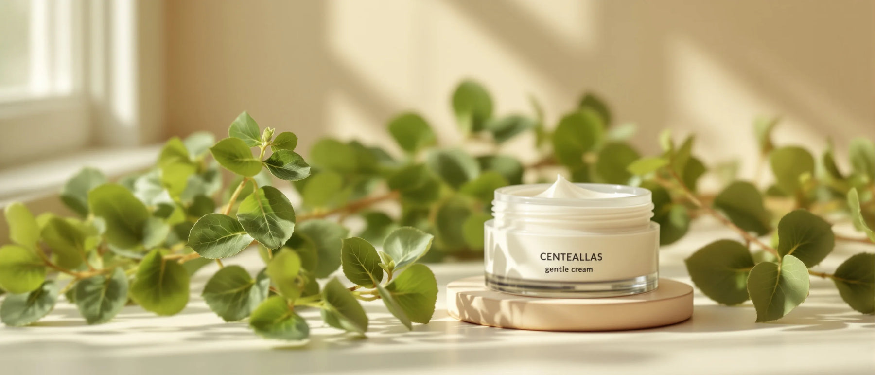 Beruhigende Creme mit grünem Blatt – Gesichtscreme gegen Rötungen, Tays Natural