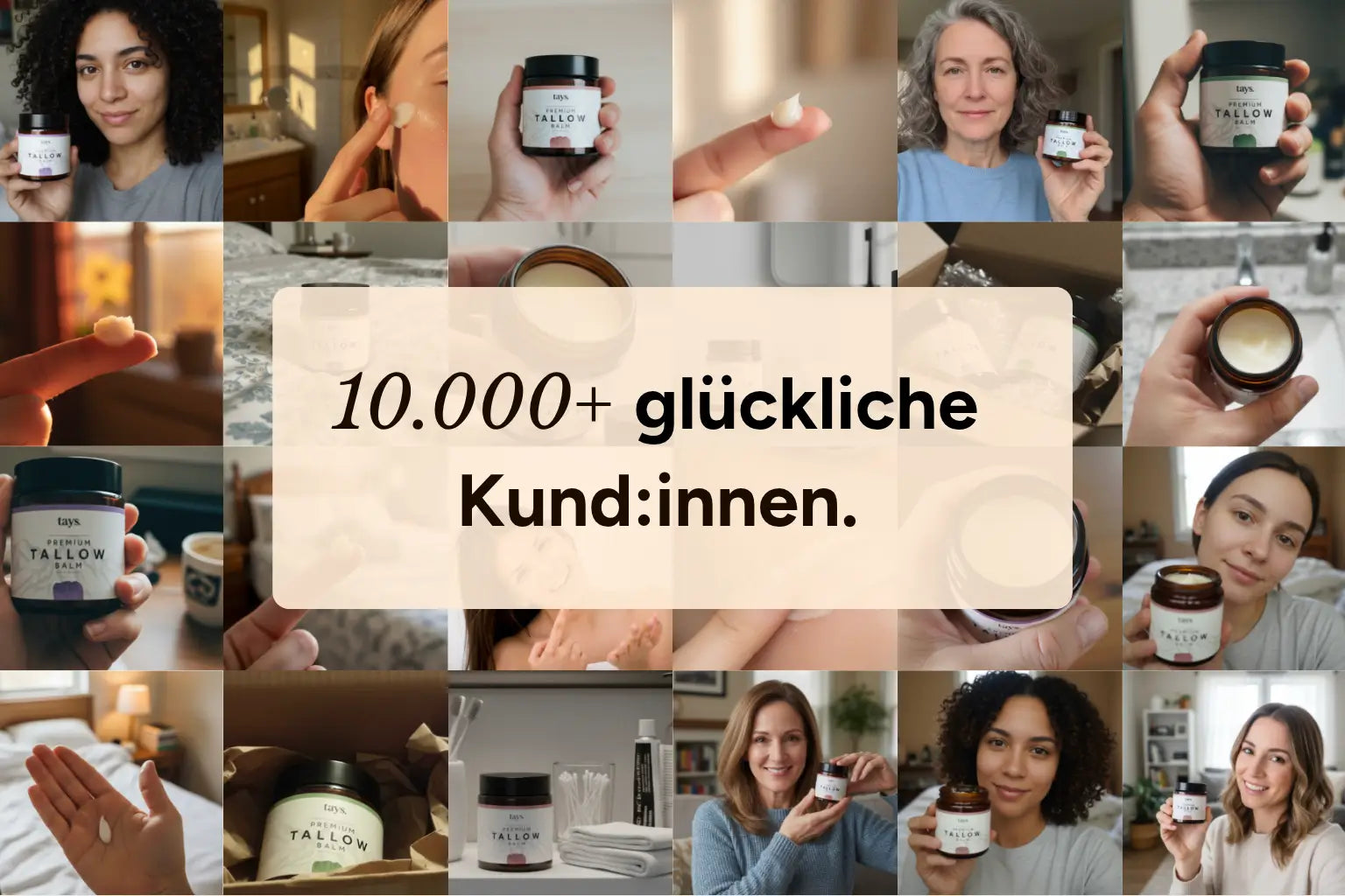 Grafik mit zufriedenen Erfahrungen von tays Beef Tallow